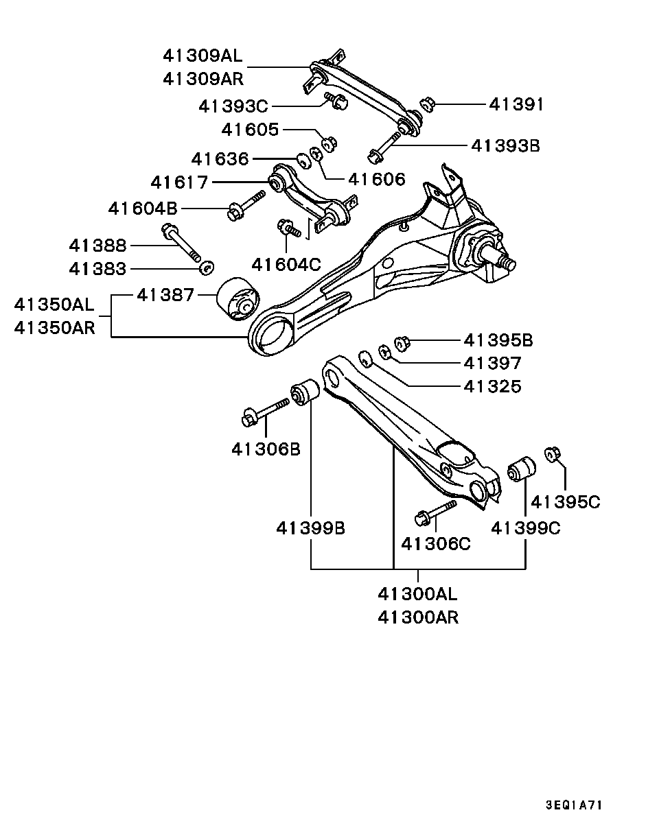 Mitsubishi MR244851 - Valdymo svirties / išilginių svirčių įvorė onlydrive.pro