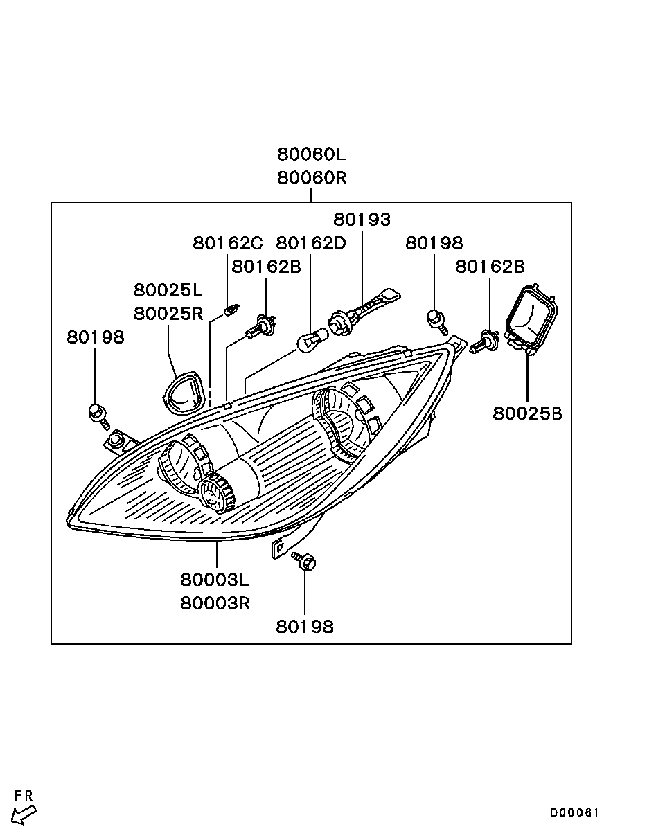 Mitsubishi MS820972 - Lemputė, rūko žibintas onlydrive.pro