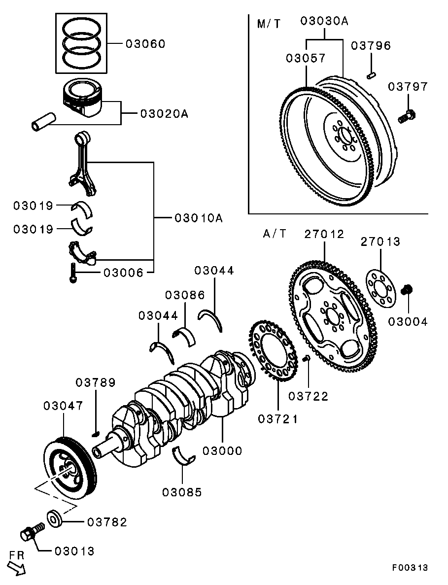 Mitsubishi 1104A052 - Belt Pulley, crankshaft onlydrive.pro