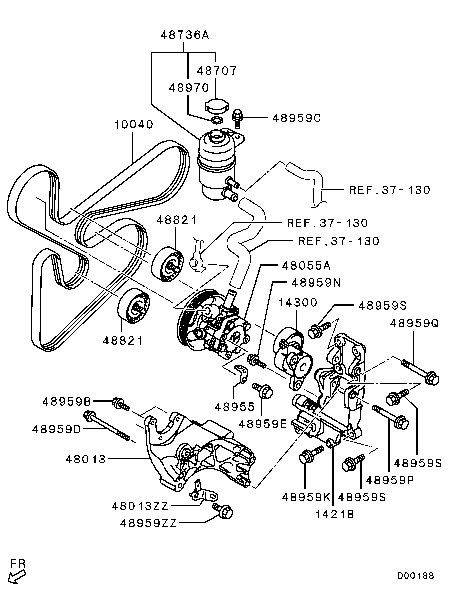 Mitsubishi 1345A060 - Kreipiantysis skriemulys, V formos rumbuotas diržas onlydrive.pro