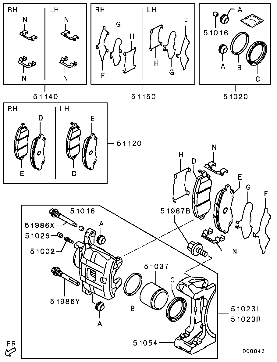 Mitsubishi 4605A730 - Brake Pad Set, disc brake onlydrive.pro