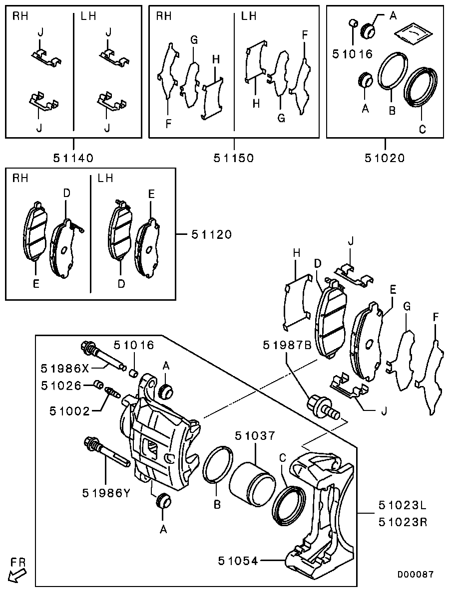 Mitsubishi 4605B163 - Brake Pad Set, disc brake onlydrive.pro