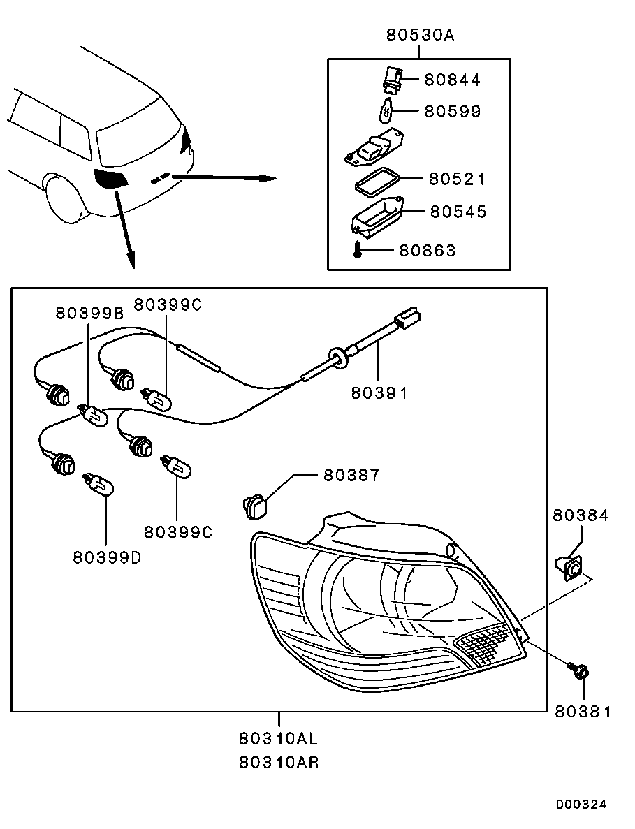 Mitsubishi MN126229 - Fog Light onlydrive.pro