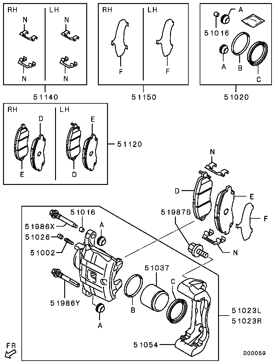 Mitsubishi 4605A261 - Brake Pad Set, disc brake onlydrive.pro