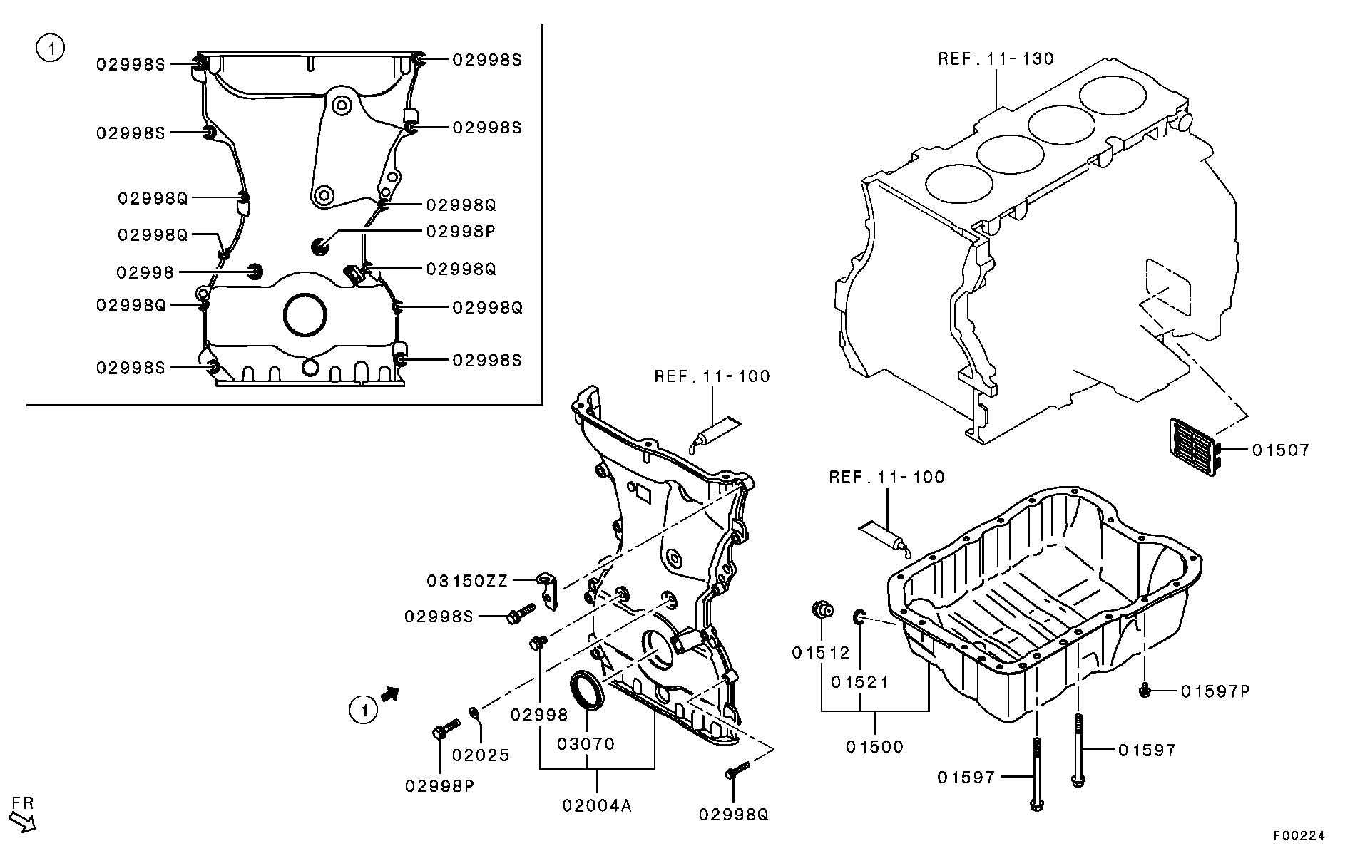 Mitsubishi 1052A149 - Уплотняющее кольцо, коленчатый вал onlydrive.pro