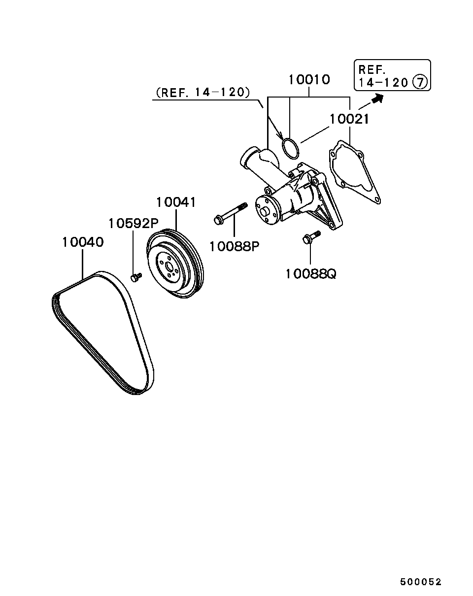 Mitsubishi MD117356 - Ķīļrievu siksna onlydrive.pro