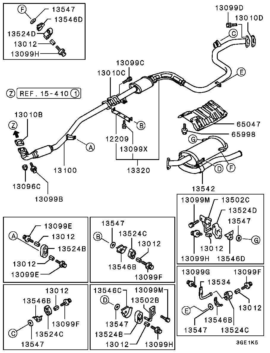 Mitsubishi MF241311 - Veržlė, išmetimo kolektorius onlydrive.pro