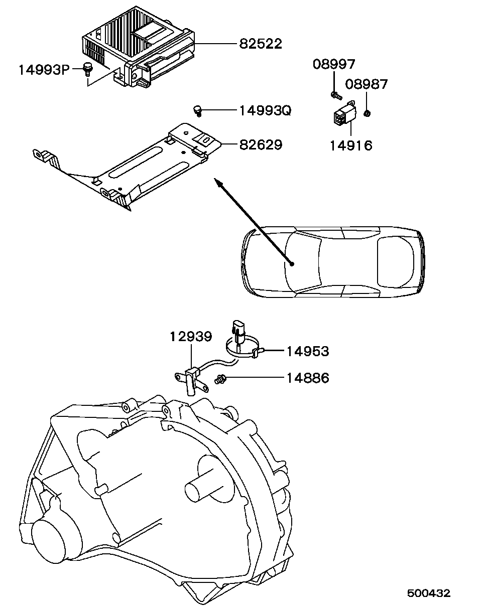 Mitsubishi MD 321888 - Sensor, crankshaft pulse onlydrive.pro