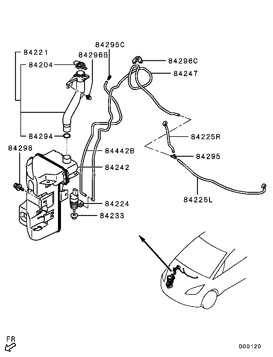 Mitsubishi 8260A082 - Klaasipesuvee pump,klaasipuhastus onlydrive.pro