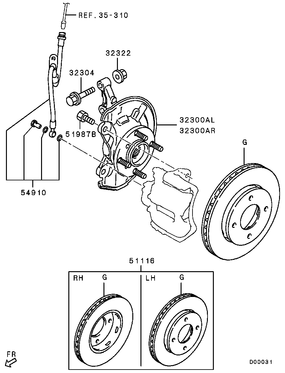 Mitsubishi 4605A614 - Brake - front wheel brake: 02 pcs. onlydrive.pro