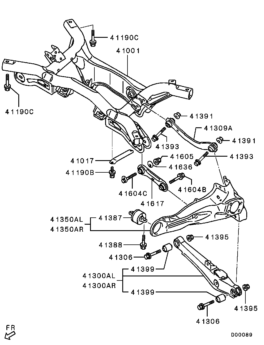 Mitsubishi 4100A036 - Rear suspension - rear susp: 01 pcs. onlydrive.pro