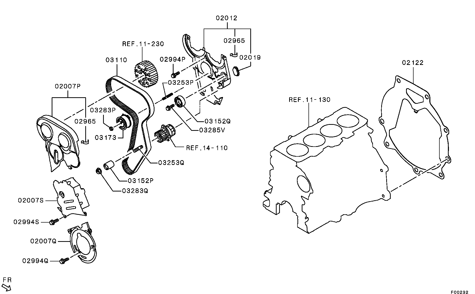 Mitsubishi MN980107 - Направляющий ролик, зубчатый ремень ГРМ onlydrive.pro