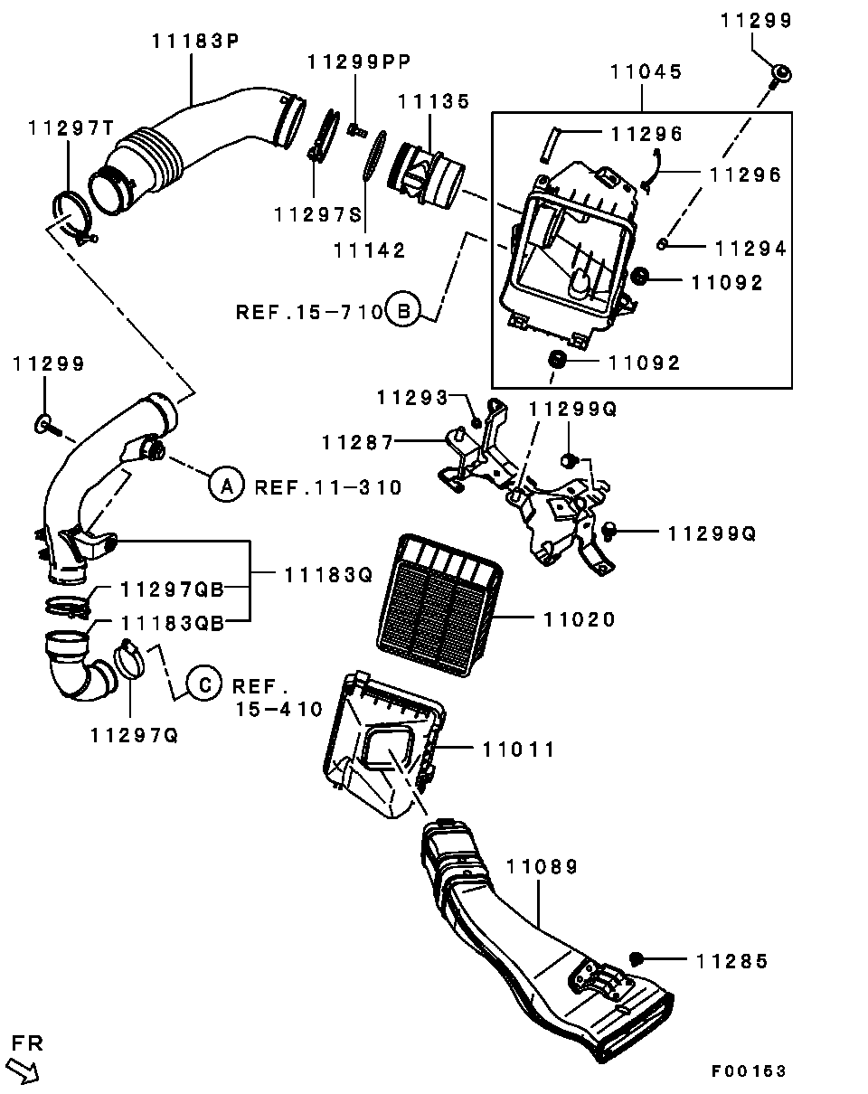 Mitsubishi 1500A086 - Õhufilter onlydrive.pro