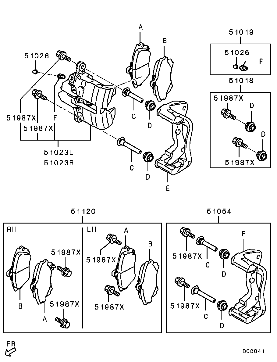 Mitsubishi MR955351 - Brake Pad Set, disc brake onlydrive.pro