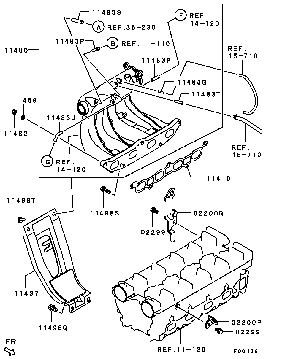 Mitsubishi MF430005 - Veržlė, išmetimo kolektorius onlydrive.pro