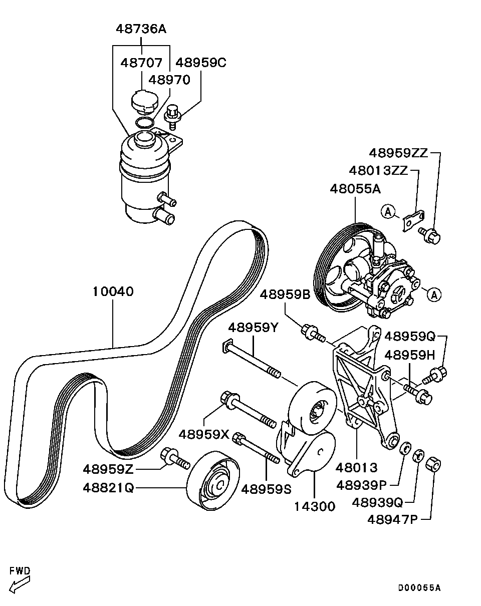 Mitsubishi MN163085 - Ķīļrievu siksna onlydrive.pro