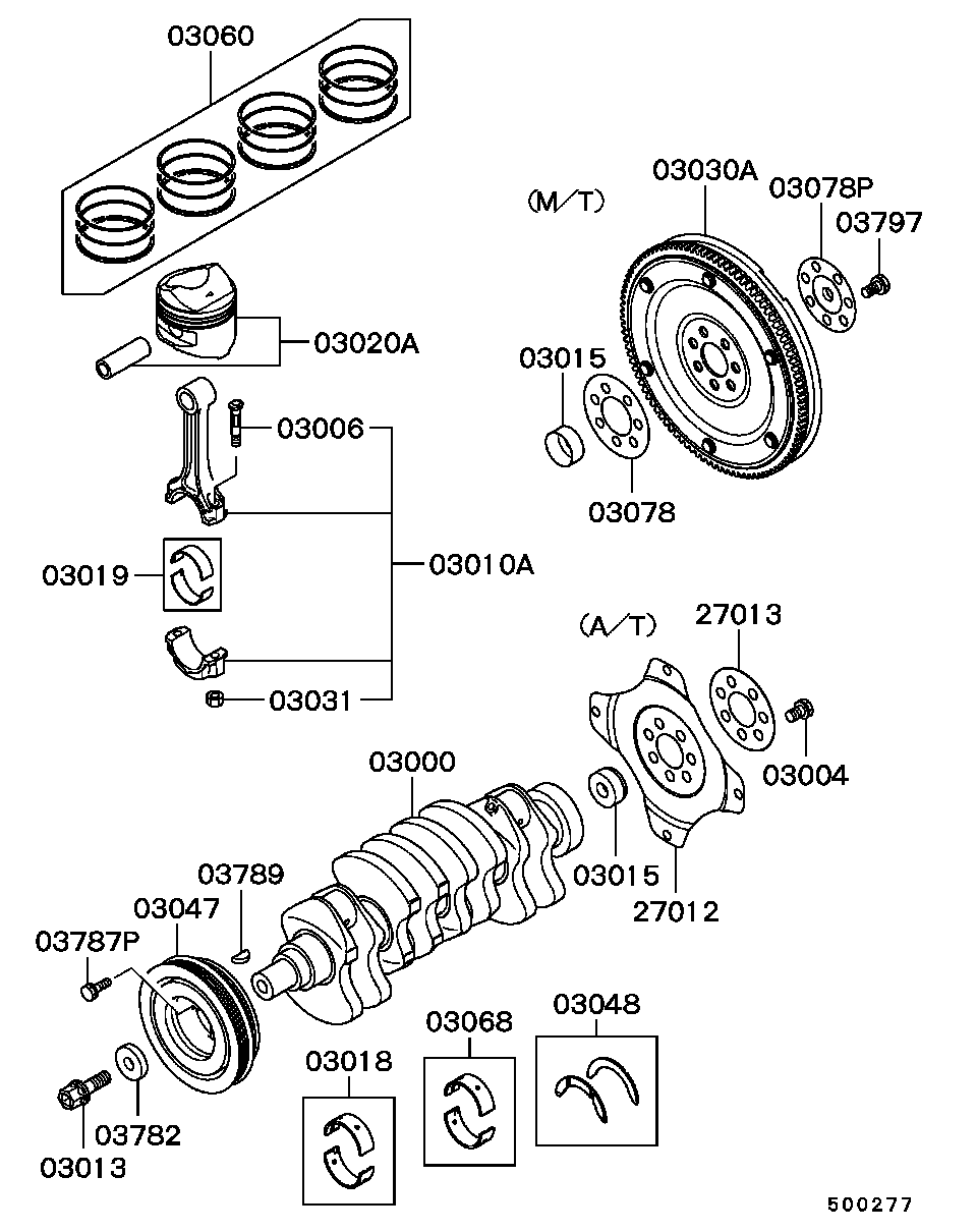 Mitsubishi MD327493 - Crankshaft Bearing Set onlydrive.pro