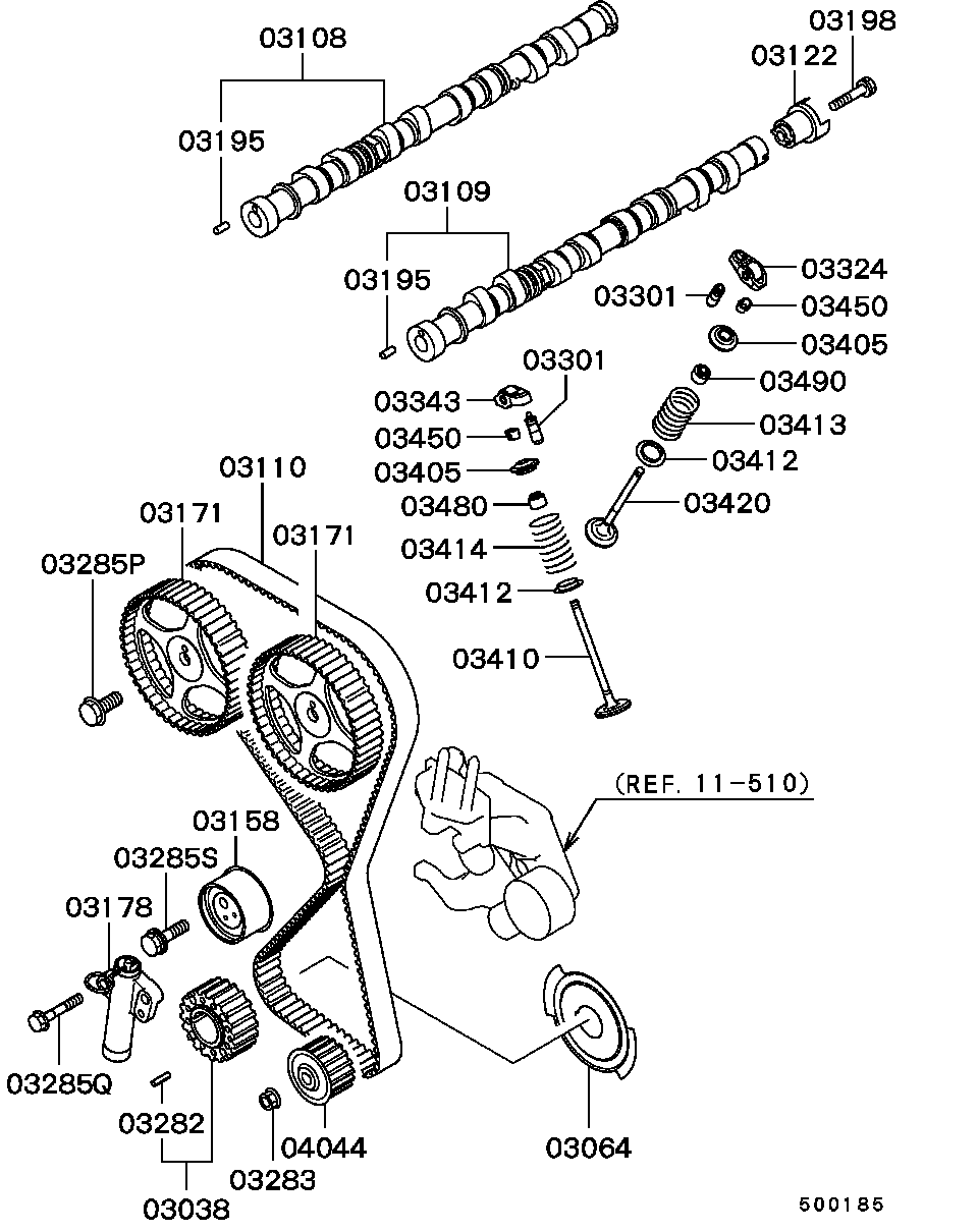 Mitsubishi MD307343 - Tarpiklis, vožtuvo šerdis onlydrive.pro