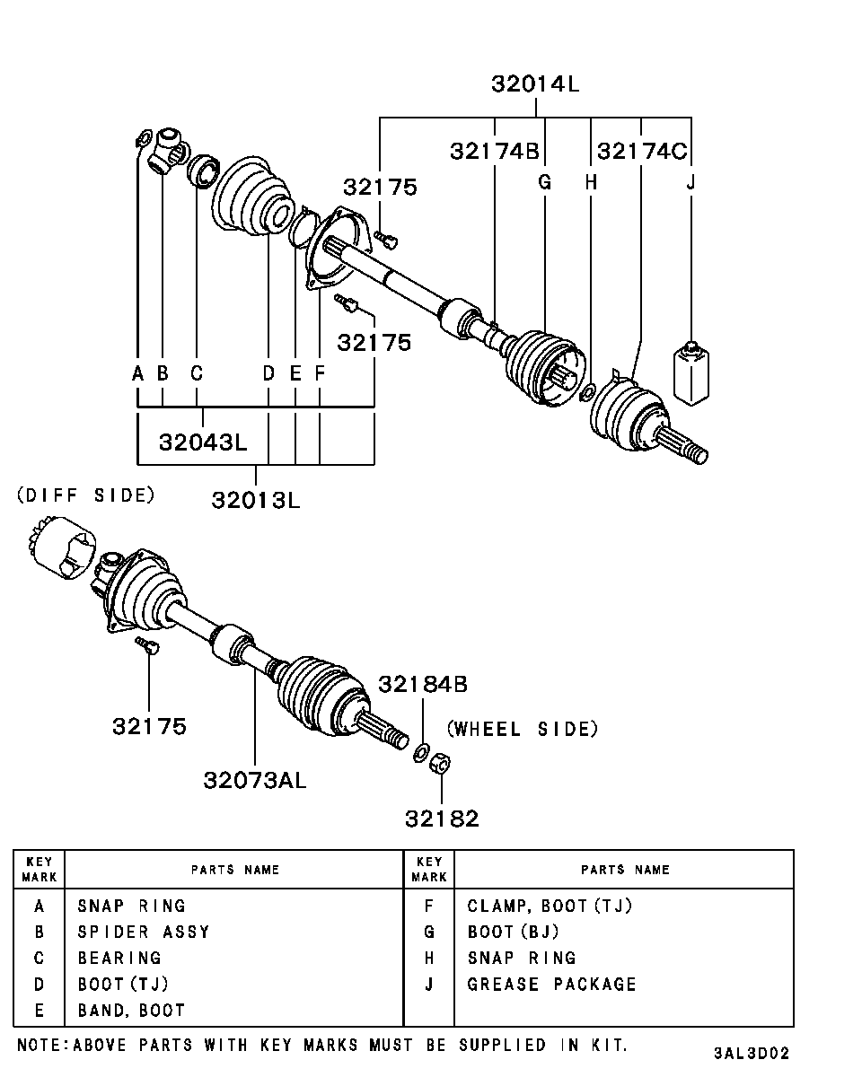 Mitsubishi MR263175 - Jungčių komplektas, kardaninis velenas onlydrive.pro