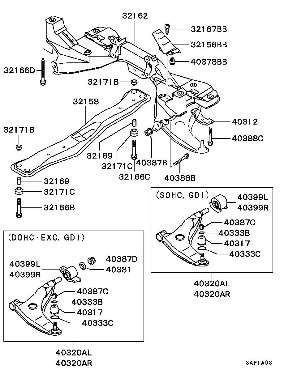 Mitsubishi MB80 8909 - Piekare, Šķērssvira onlydrive.pro