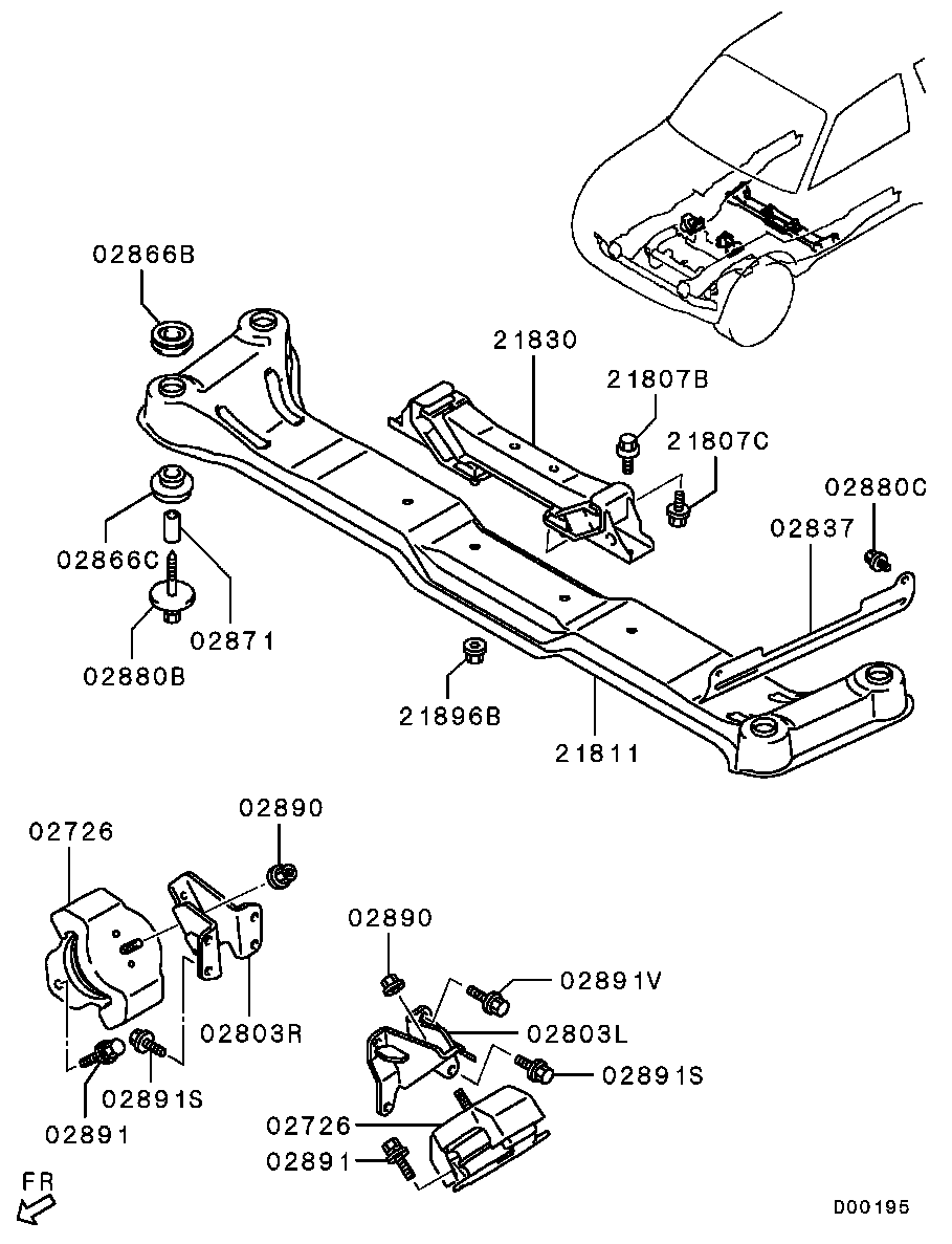 Mitsubishi 1093A105 - Paigutus,Mootor onlydrive.pro