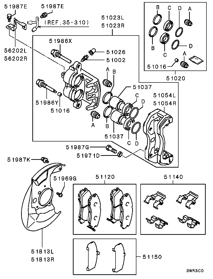 Mitsubishi MN102609 - Piduriklotsi komplekt,ketaspidur onlydrive.pro