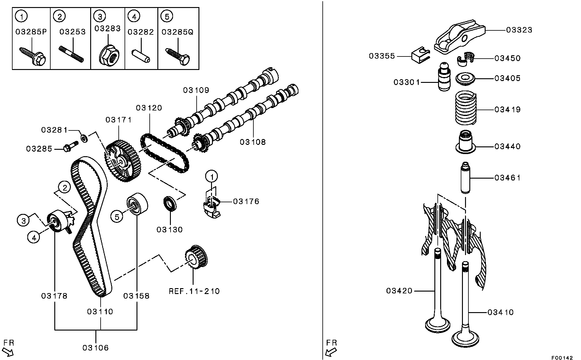 Mitsubishi MN982128 - Timing Belt Set onlydrive.pro