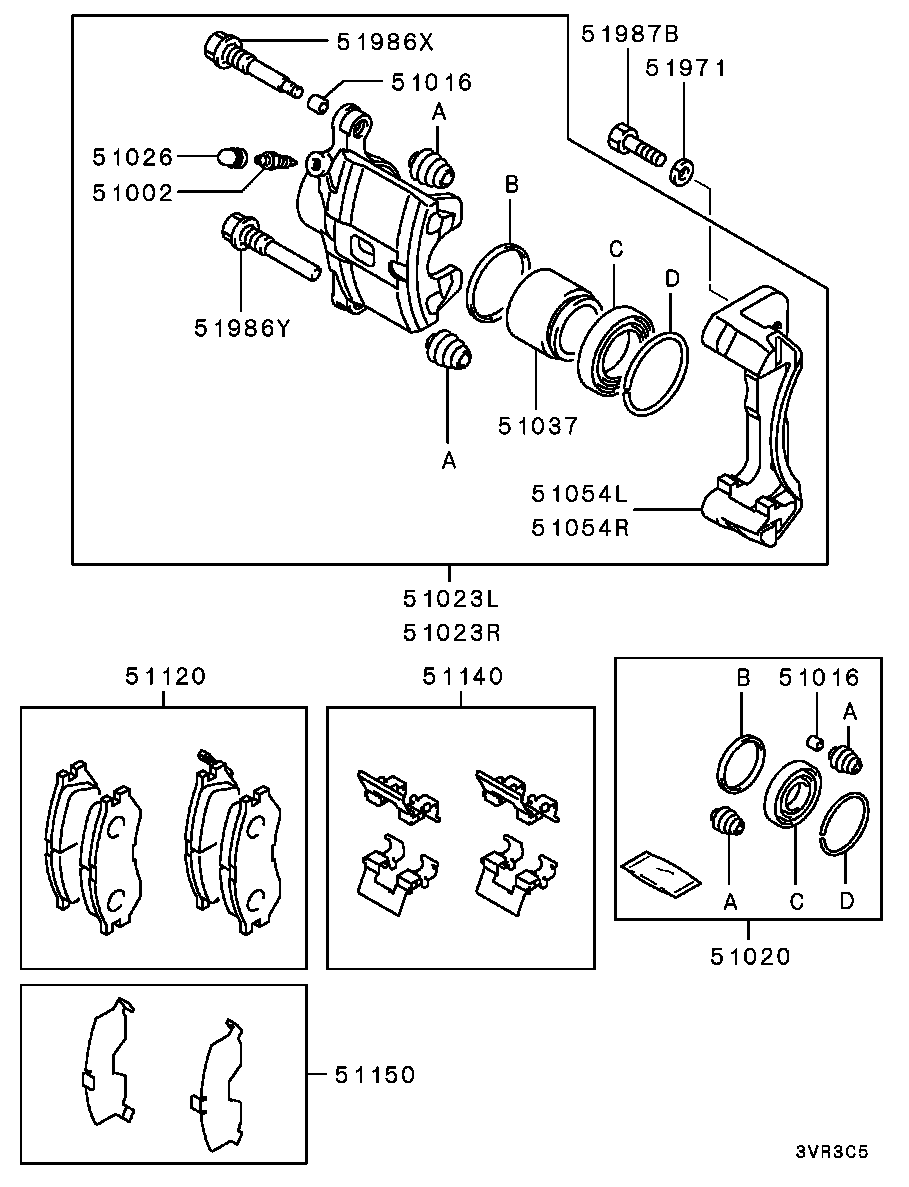 Mitsubishi MR389533 - Тормозные колодки, дисковые, комплект onlydrive.pro