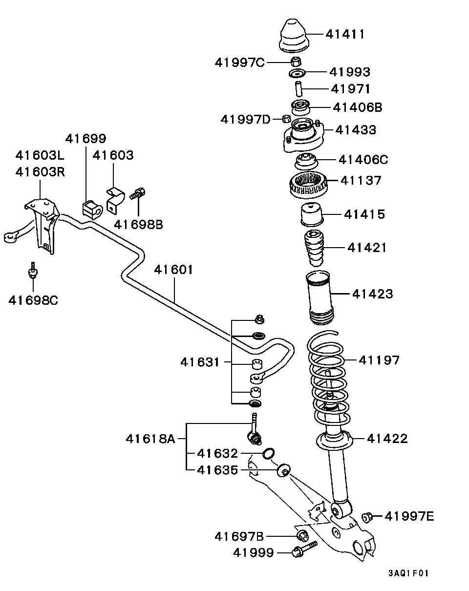 Mitsubishi MR913122 - Iskunvaimennin onlydrive.pro