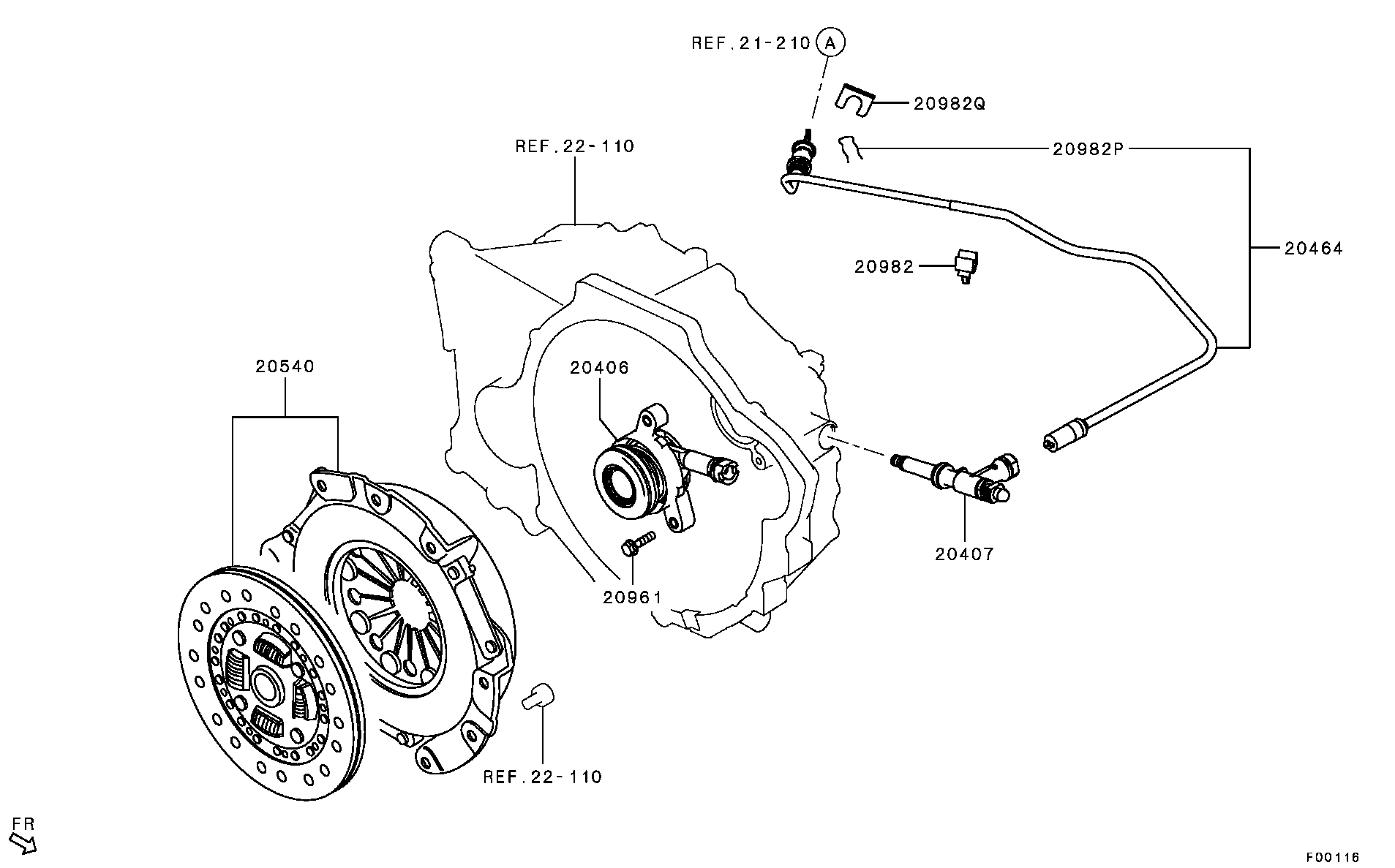 Mitsubishi 2324A078 - Central Slave Cylinder, clutch onlydrive.pro