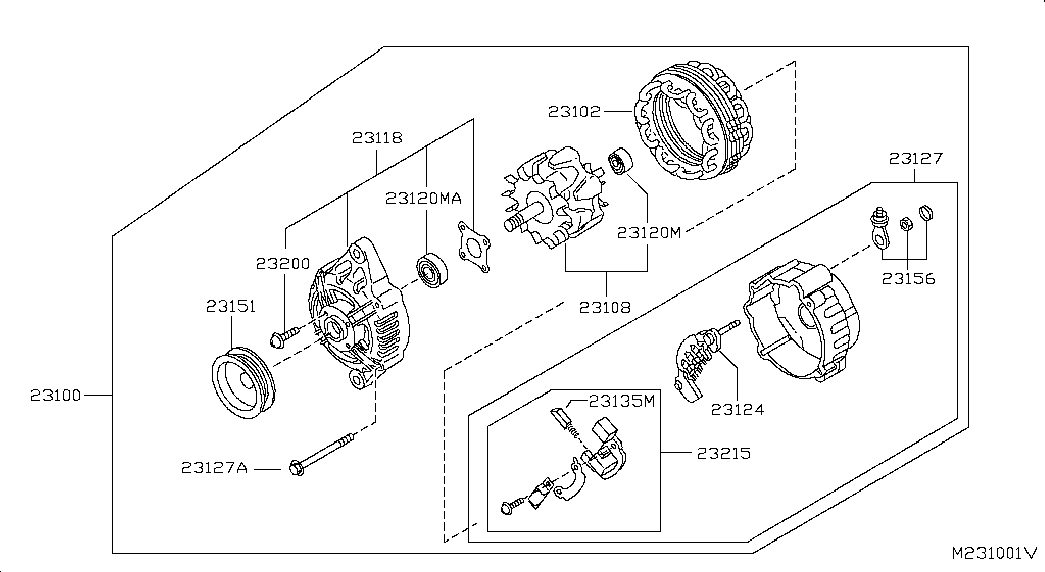 NISSAN 23100-EB315 - Kintamosios srovės generatorius onlydrive.pro