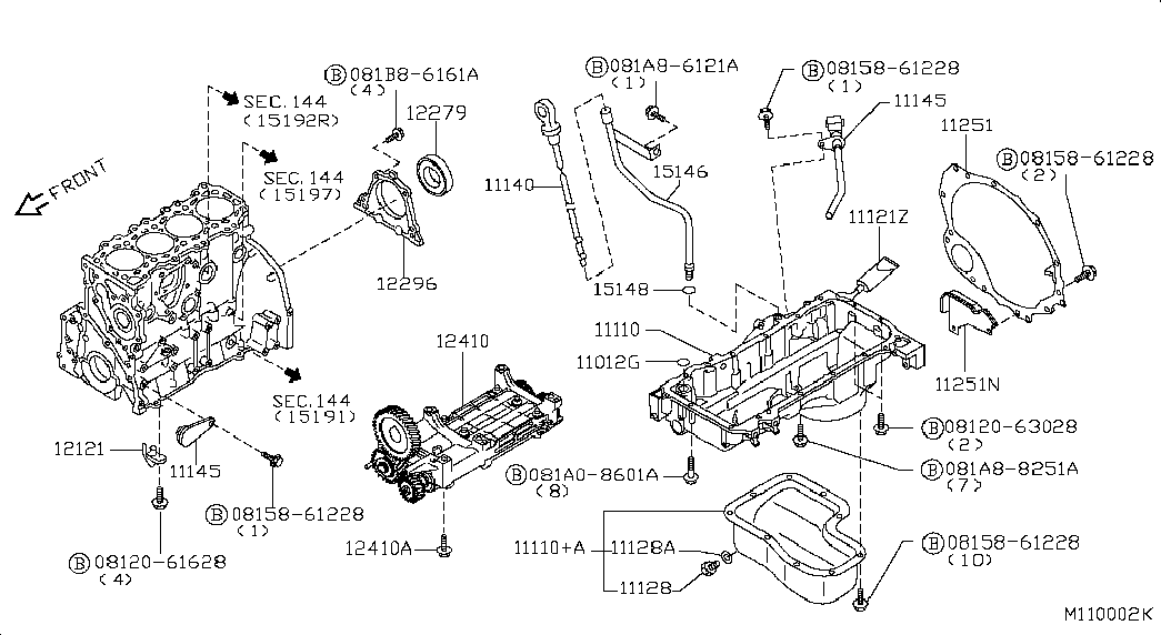 NISSAN 12279-AD200 - Shaft Seal, crankshaft onlydrive.pro