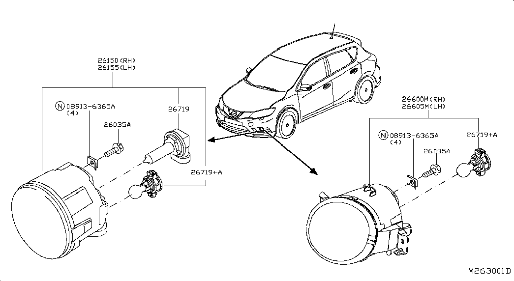 NISSAN 262968990D - Лампа, противотуманная фара onlydrive.pro