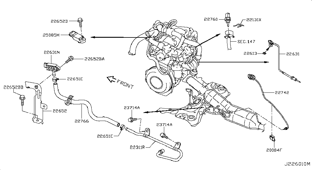 NISSAN 227711FE0A - Jutiklis, išmetimo slėgis onlydrive.pro