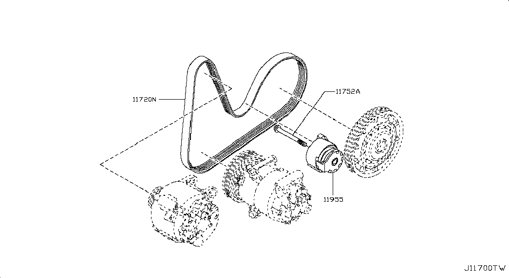 NISSAN 11720-00Q1W - Moniurahihna onlydrive.pro