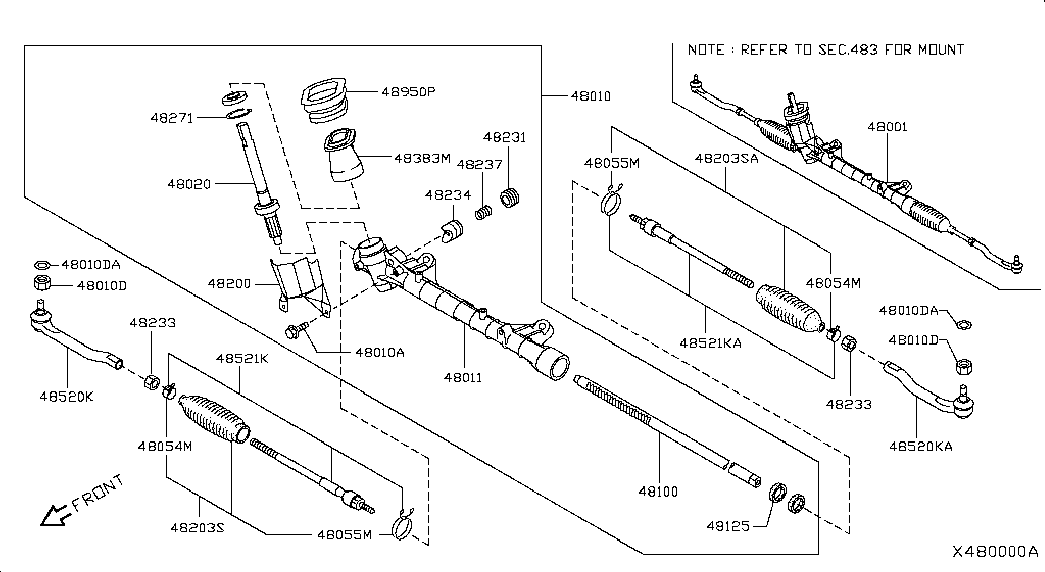 Honda 485213U025 - Aksiālais šarnīrs, Stūres šķērsstiepnis onlydrive.pro