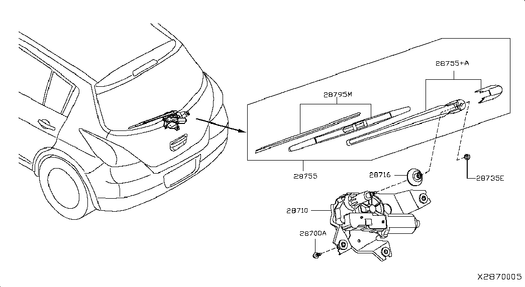 NISSAN 28795EL00A - Pyyhkijänsulka onlydrive.pro