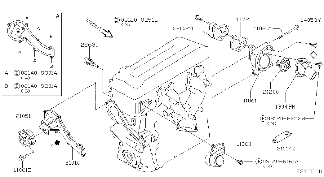 NISSAN 21010-9F501 - Водяной насос onlydrive.pro