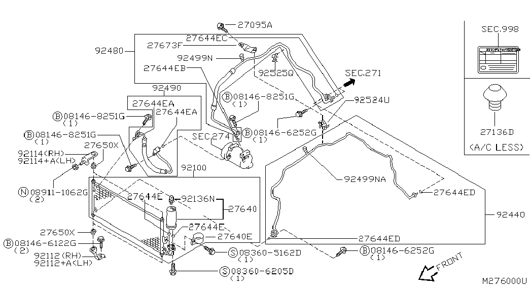 NISSAN 92473-N8210 - Комплект уплотнительных колец onlydrive.pro