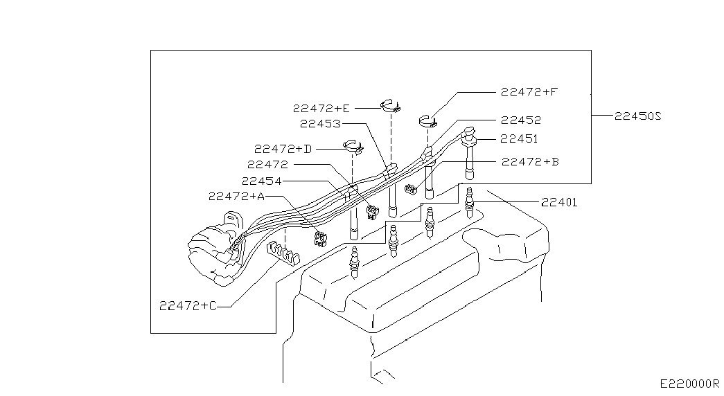 NISSAN 22401-1P115 - Ignition system: 04 pcs. onlydrive.pro