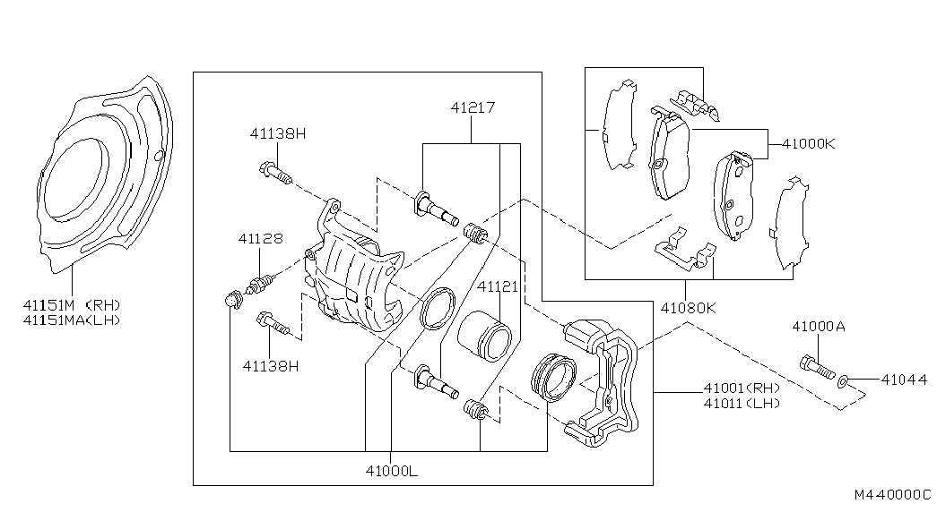 Honda 410604U126 - Тормозные колодки, дисковые, комплект onlydrive.pro