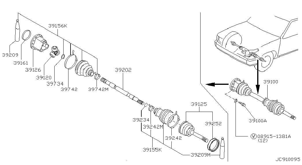 NISSAN 39100-58G00 - Liigendlaager, veovõll onlydrive.pro