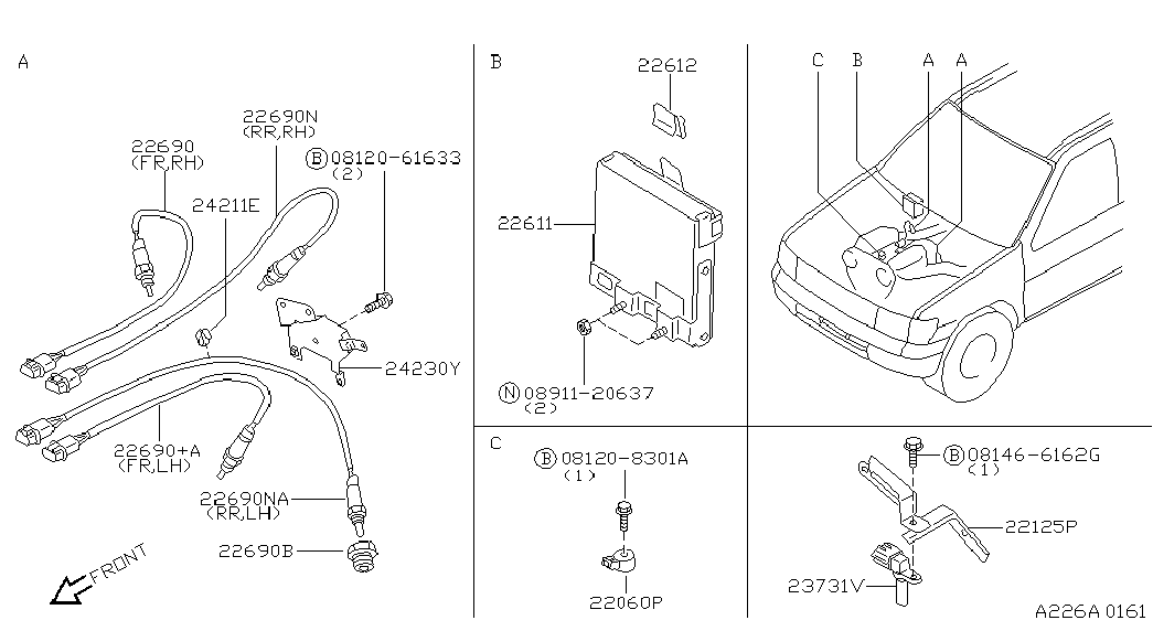 NISSAN 226900W000 - Oxygen, Lambda Sensor onlydrive.pro