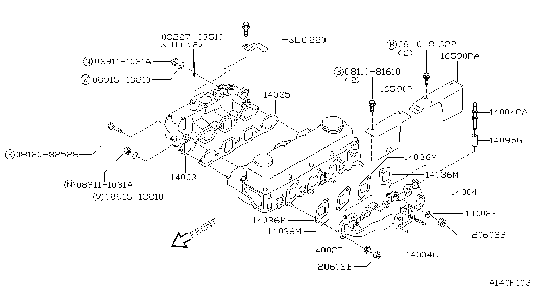 NISSAN 14035-31N00 - Gasket, intake manifold onlydrive.pro