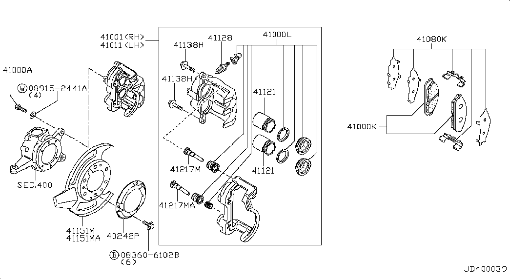 NISSAN 41120 VB225 - Repair Kit, brake caliper onlydrive.pro