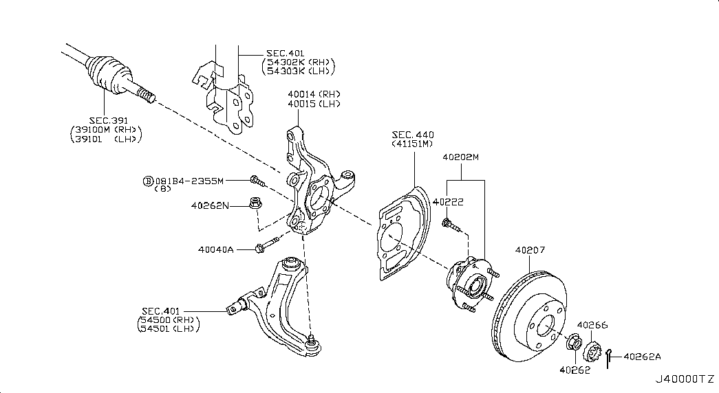 NISSAN 40014JD000 - Steering Knuckle, wheel suspension onlydrive.pro