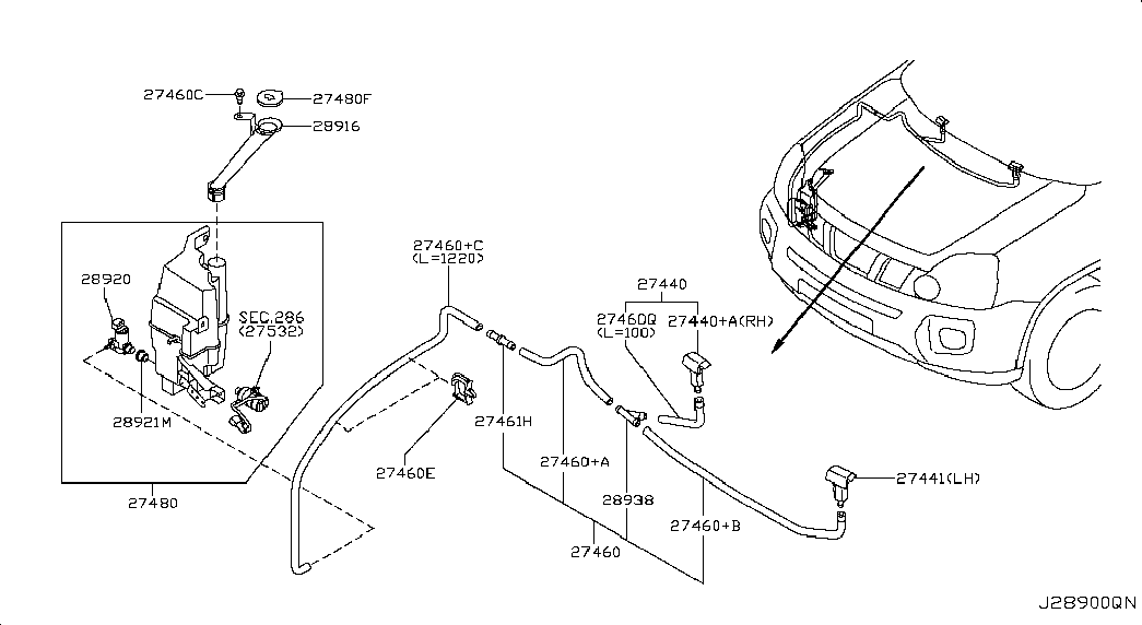 NISSAN 28931-3UY0A - Plovimo skysčio purkštukas, priekinis langas onlydrive.pro