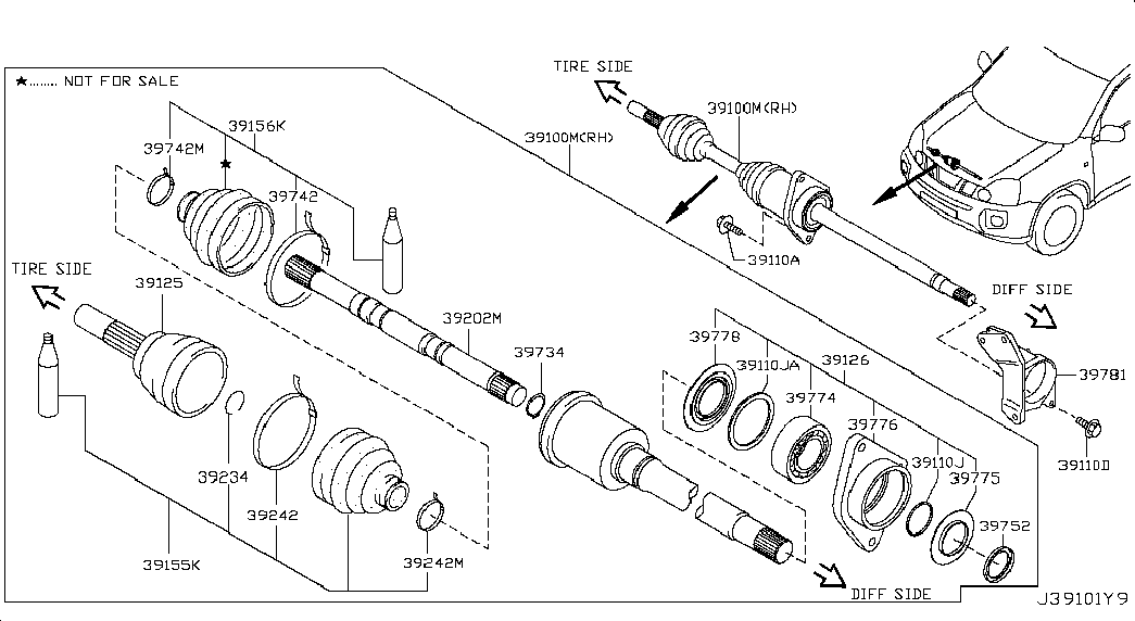 NISSAN C9741-JG72B - Putekļusargu komplekts, Stūres iekārta onlydrive.pro