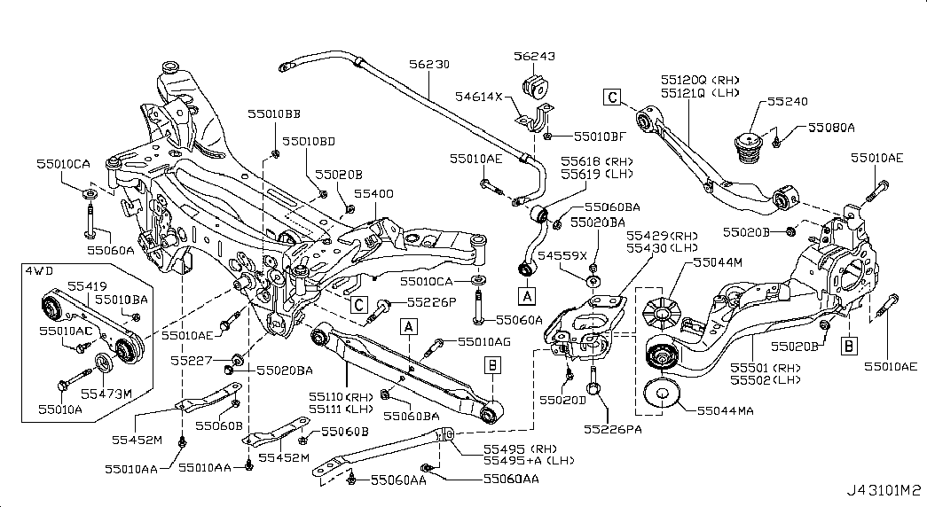 NISSAN 55120-JD00B - Õõtshoob, käändmik onlydrive.pro