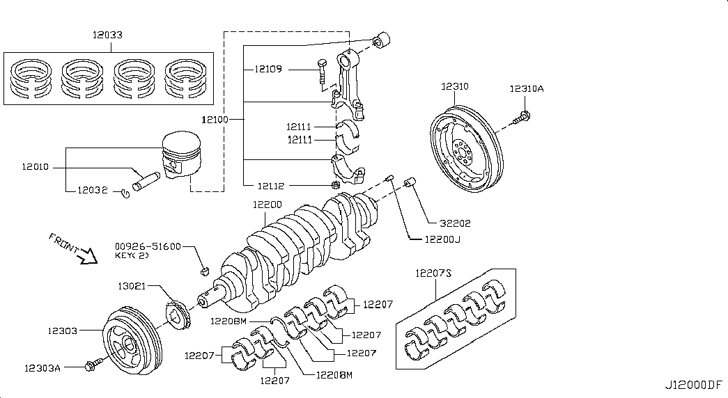 NISSAN 13021-AD200 - Pavaros grandinės komplektas onlydrive.pro